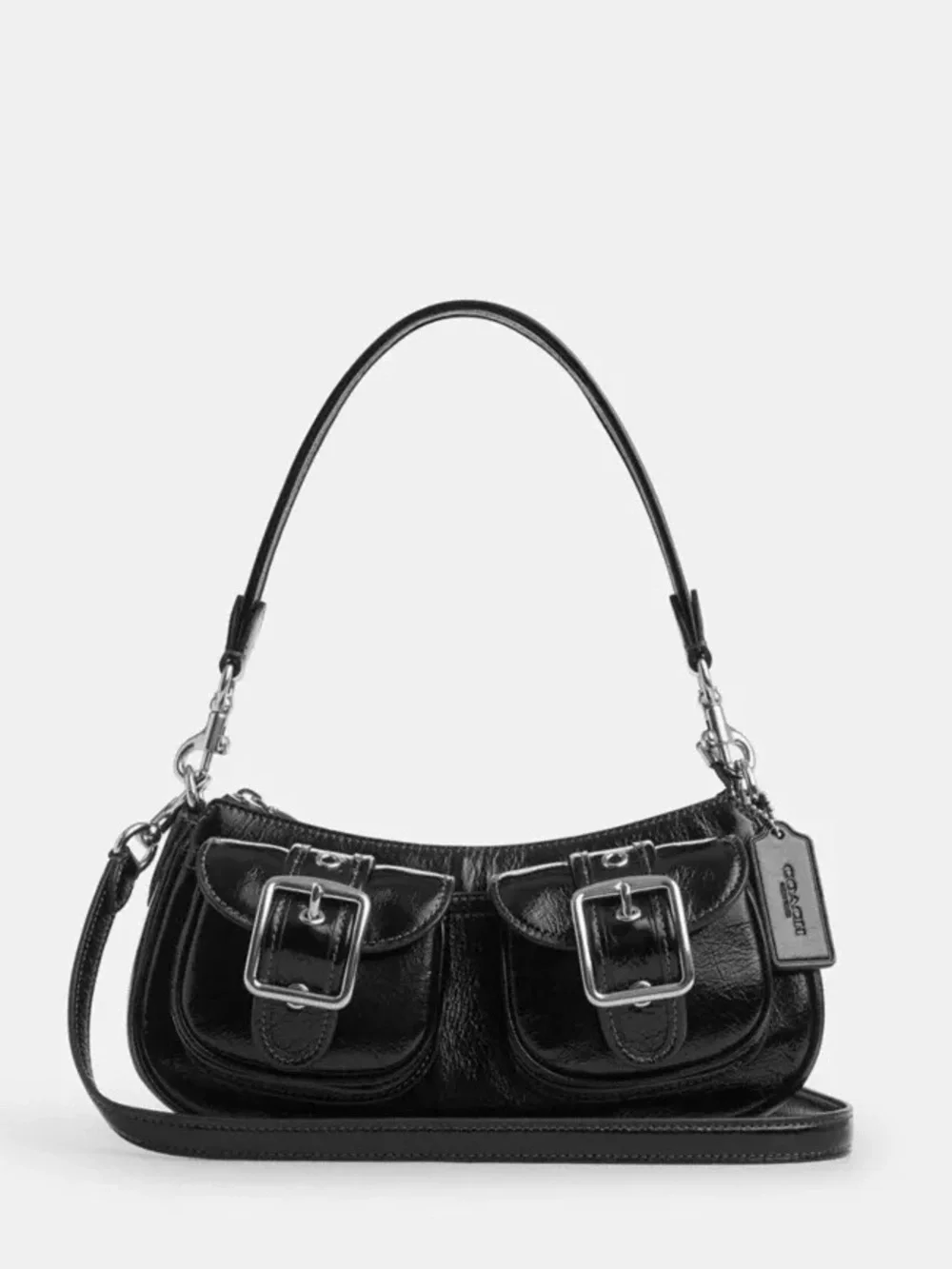 Coach Ashton Black Patent Leather Mini Shoulder Bag NWT